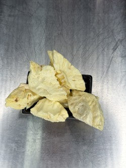 Close-up of freeze-dried pineapple pieces